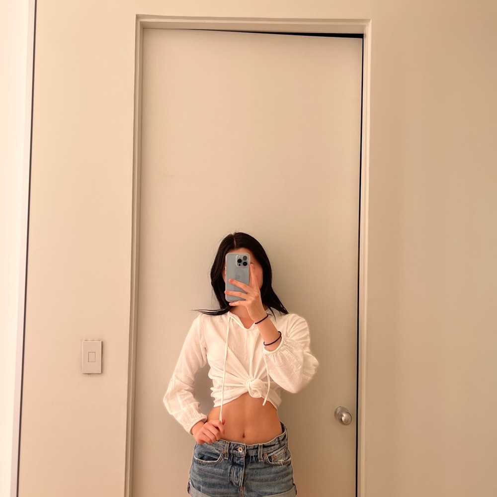 Vintage White Peasant Top